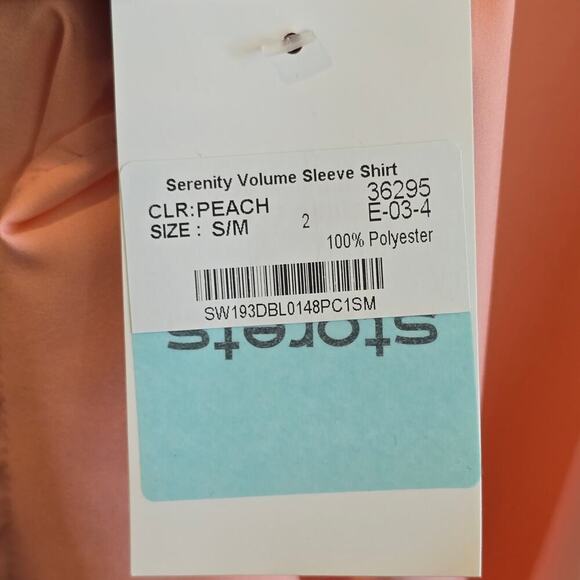 Storet NWT Women's Coral Padded Shoulder Button-up Blouse Sz S/M - Picture 6 of 8